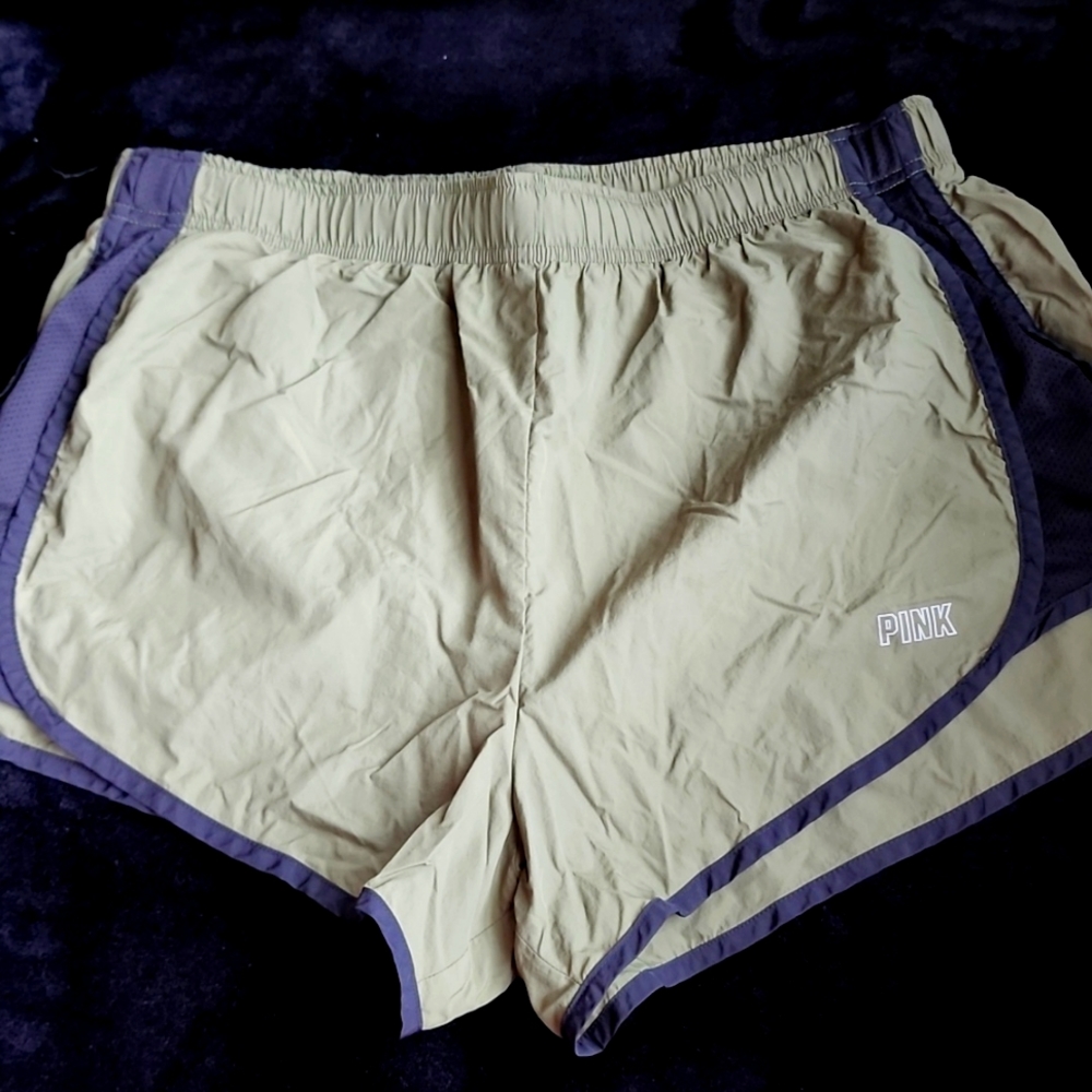 PINK shorts, Size Large, Olive Green